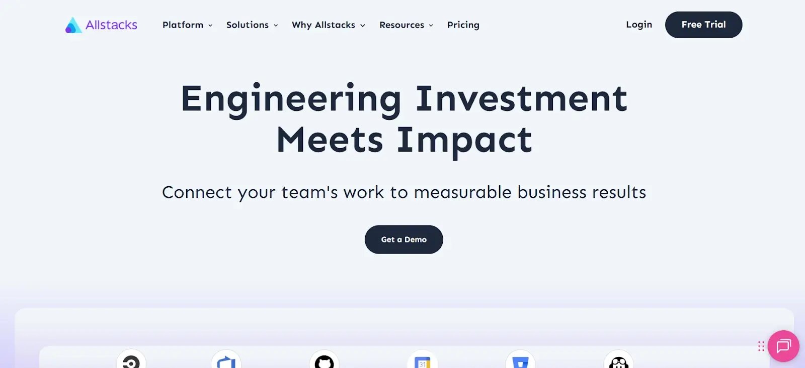 Allstacks platform connecting engineering investment to measurable business results.