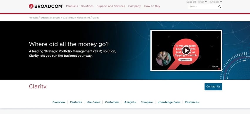 Clarity, Broadcom’s enterprise SPM platform for portfolio planning