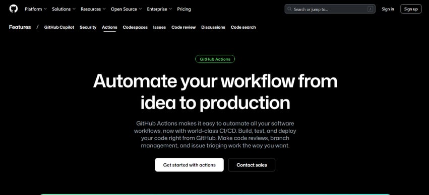 GitHub Actions helps automate CI/CD workflows from development to production.