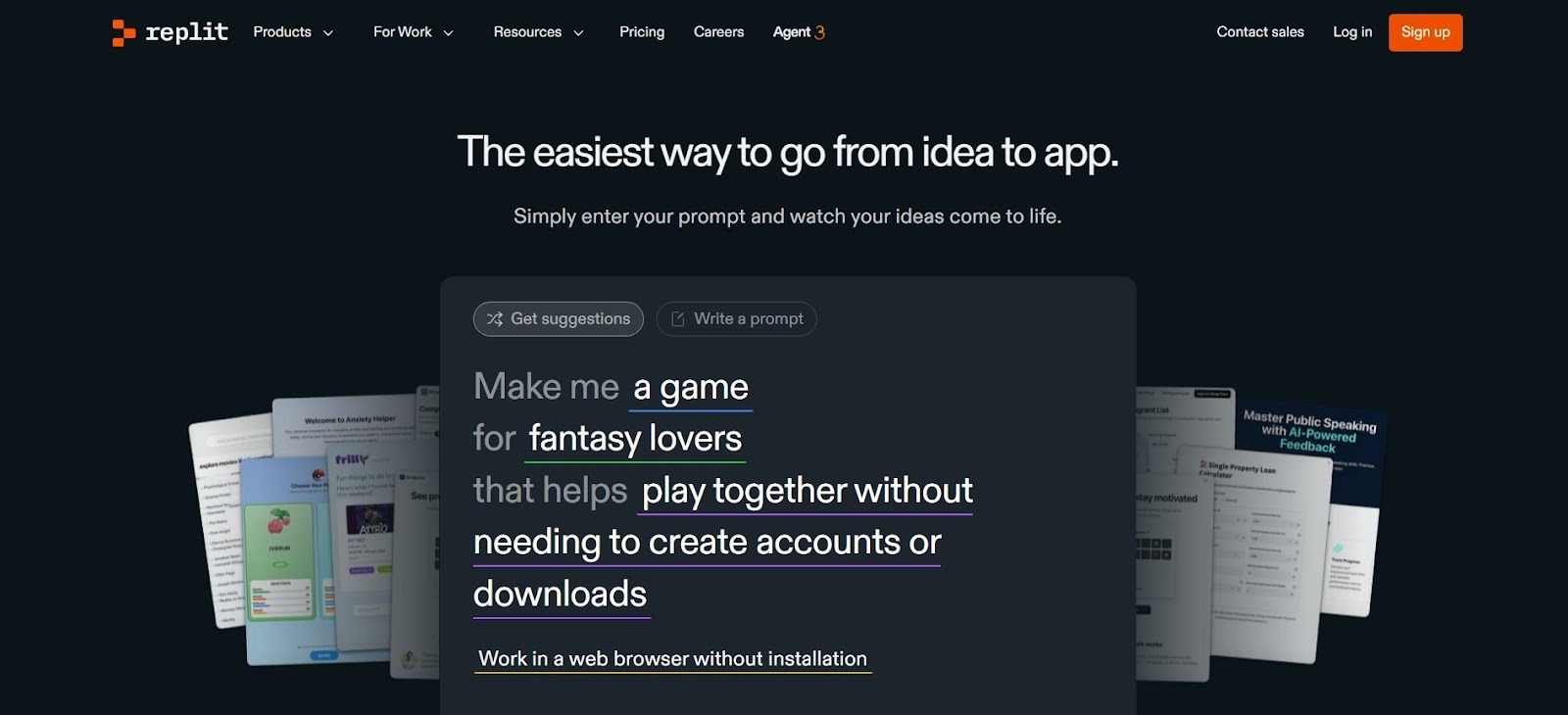 Replit AI platform that turns prompts into apps and lets you build software in the browser.