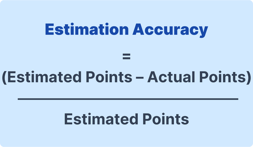 Estimation accuracy calculation in software development