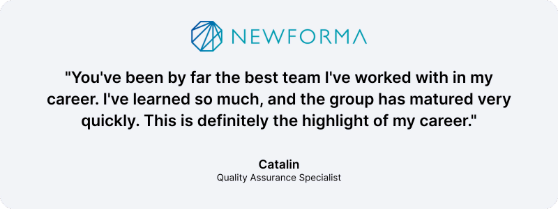 Customer review for Axify from Catalin, QA specialist at Newforma