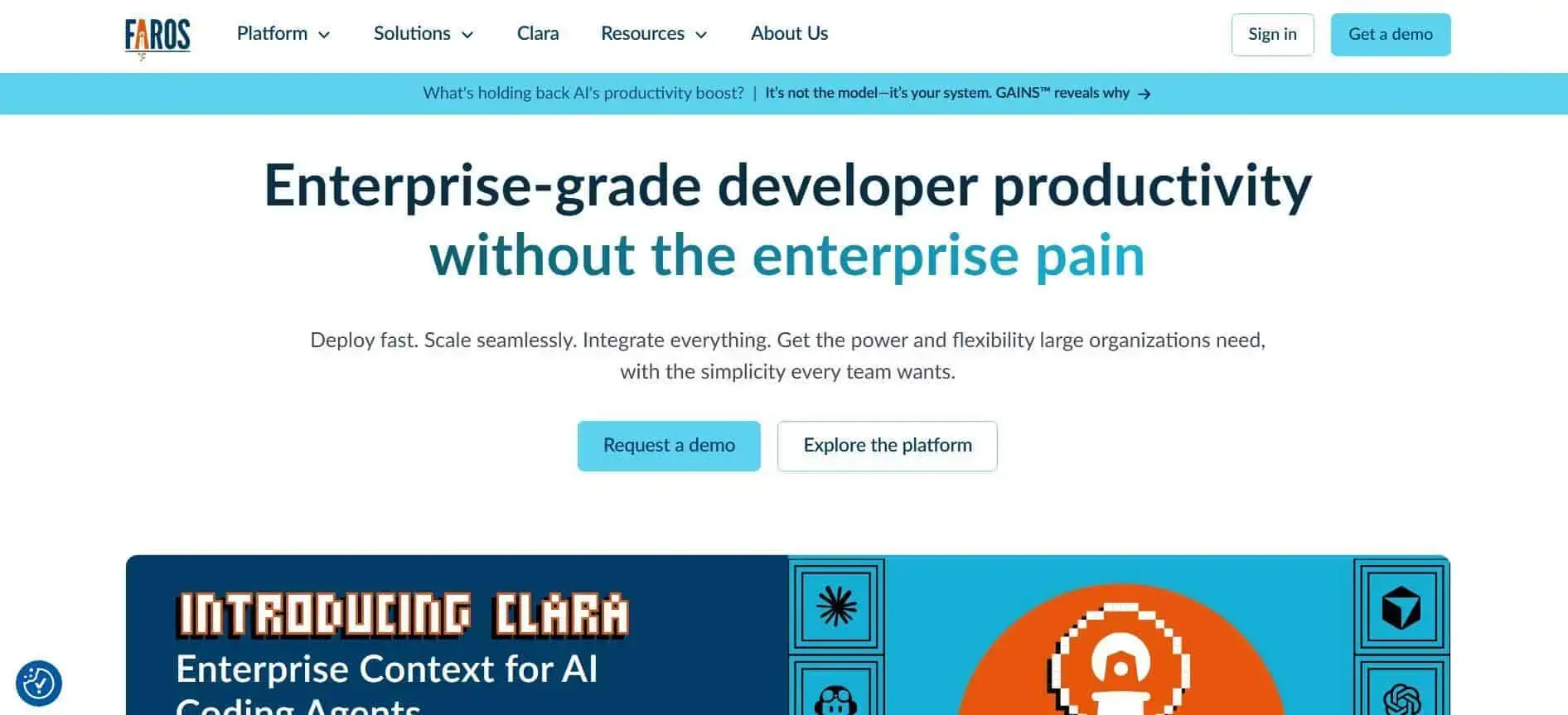 Faros enterprise developer productivity platform.