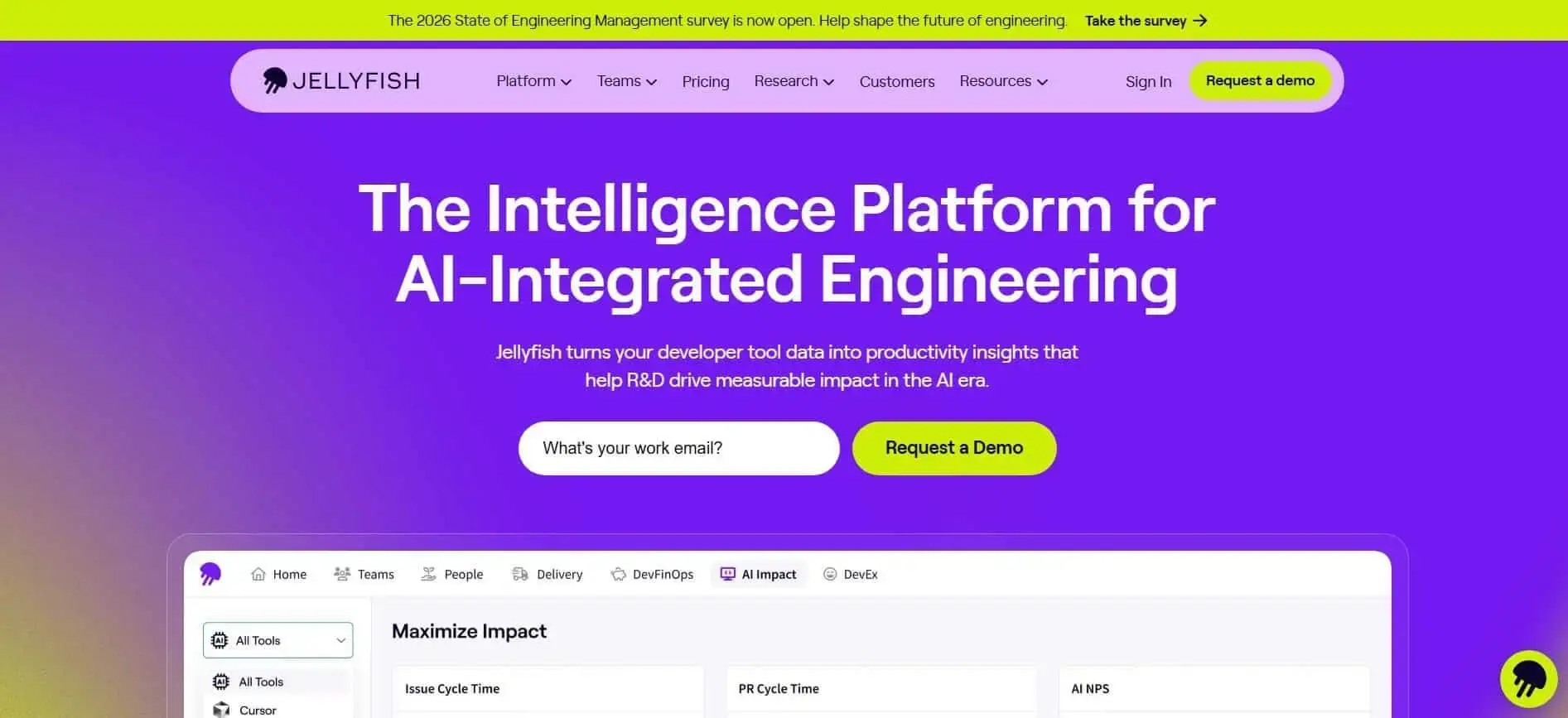 Jellyfish AI-integrated engineering intelligence.
