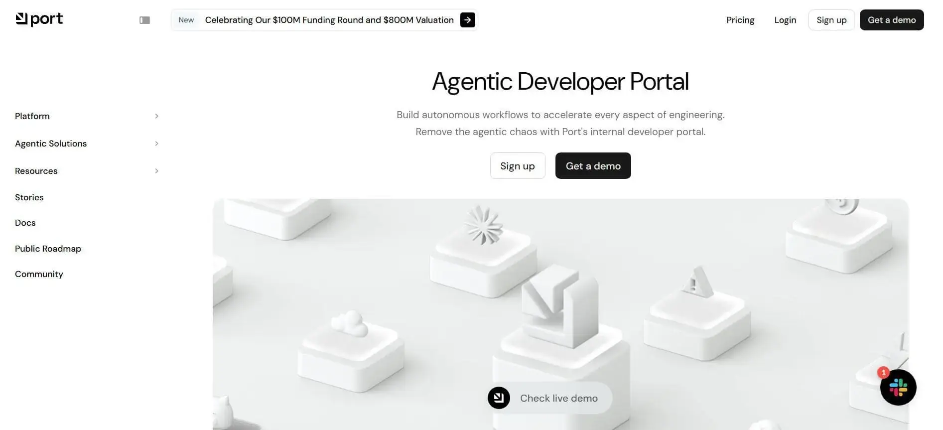 Port internal developer portal for workflow automation.
